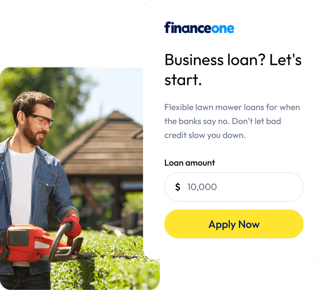 Finance One Commercial Lawn Mower Loan